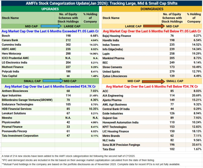 AMFI’s Latest Stock Categorization: Tracking Large, Mid & Small Cap ...